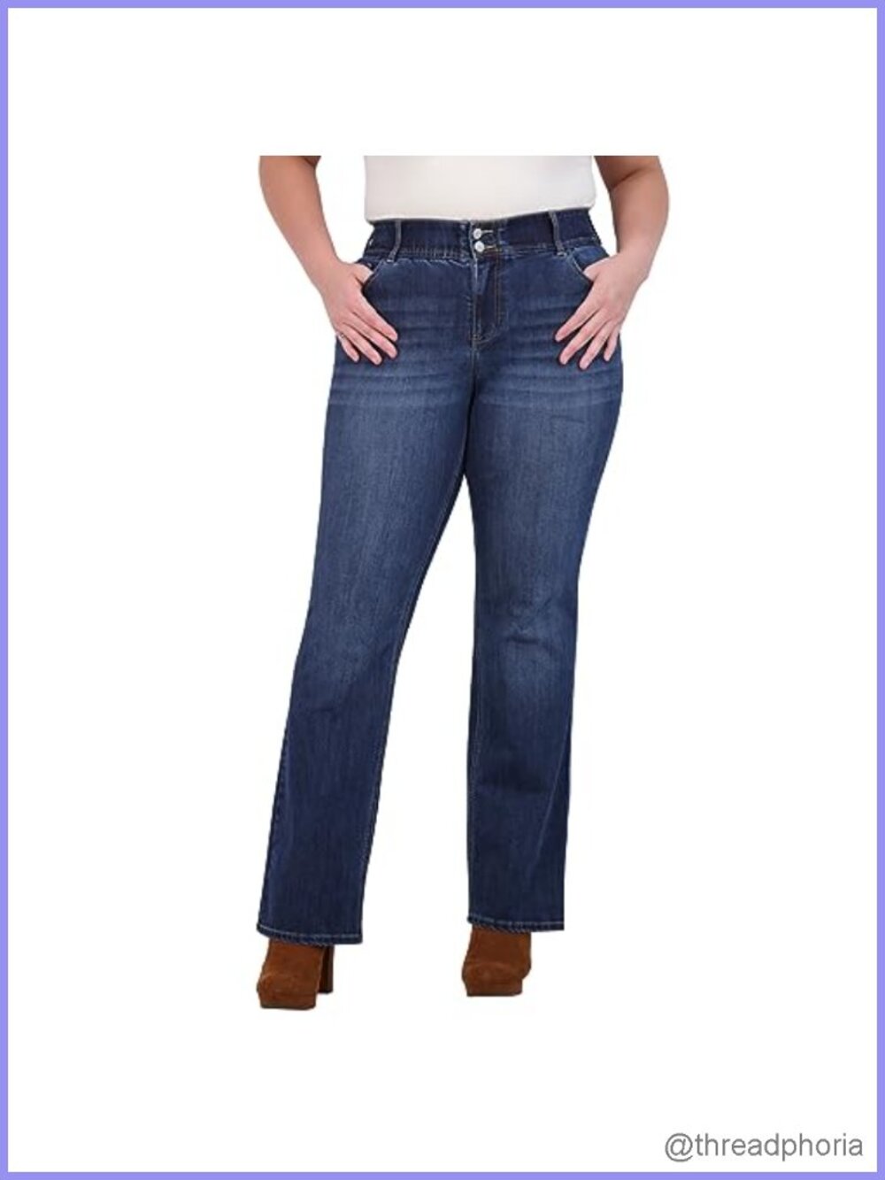 Women's Plus Size High Rise Bootcut Stretch Jeans 32 Inseam
